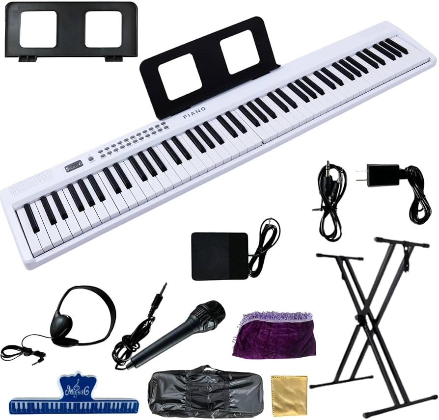 Amazon | TAIGA 電子ピアノ 折り畳み式 88鍵盤 ピアノスタンドセット